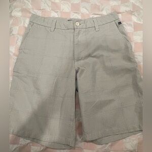 o’neill men’s gray plaid flat front shorts